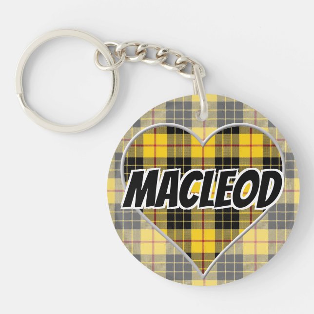 Scottish Flash Clan MacLeod von Lewis Tartan Heart Schlüsselanhänger (Vorderseite)