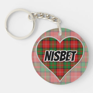 Scottish Flash Clan Nisbet Tartan Heart Schlüsselanhänger