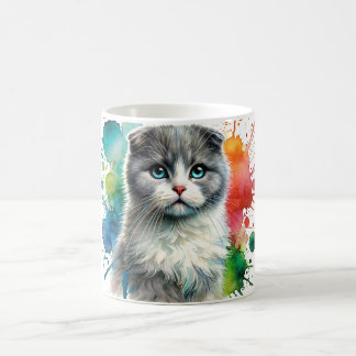 Scottish Fold Bi Colour Cat Watercolor Kaffeetasse