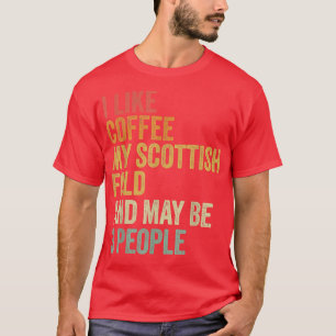 Scottish Fold Cat Coffee Quote Funny Vintage T-Shirt