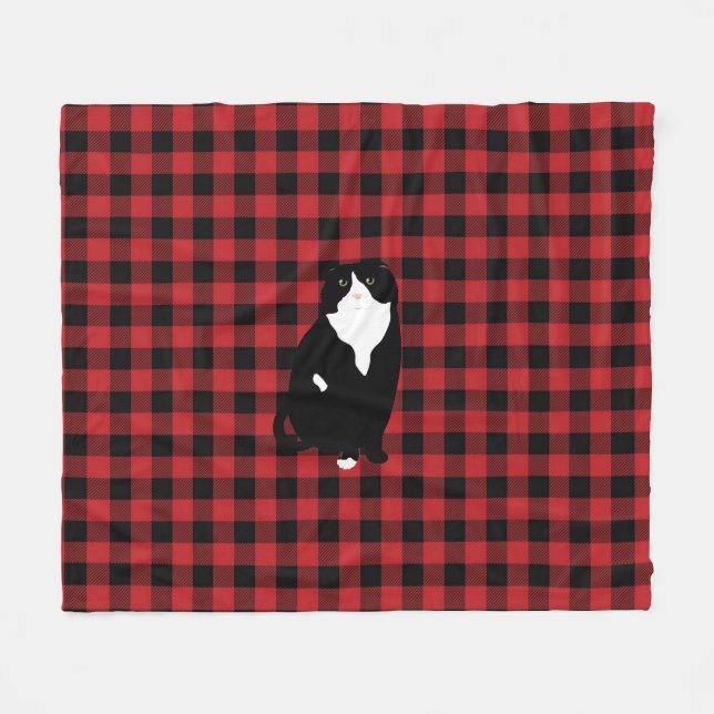 Scottish Fold Cat Kariert Fleece Blanket (Vorderseite (Horizontal))
