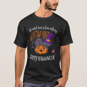 Scottish Fold Katze keine Hexe Halloween T-Shirt