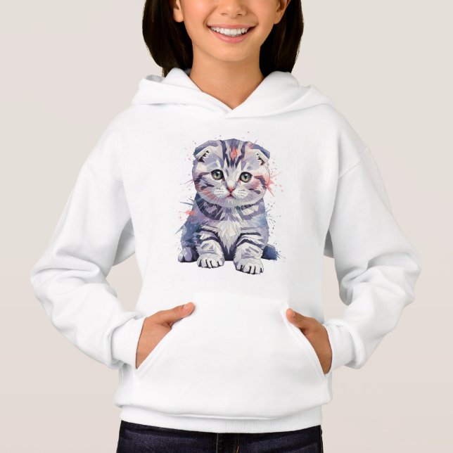 Scottish Fold Kitten von Natasha Us Hoodie (Vorderseite)