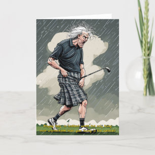 Scottish Golfer Golf Card Feiertagskarte