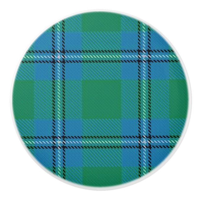 Scottish Grandeur Clan Irvine Irwin Tartan Kariert Keramikknauf (Vorderseite)