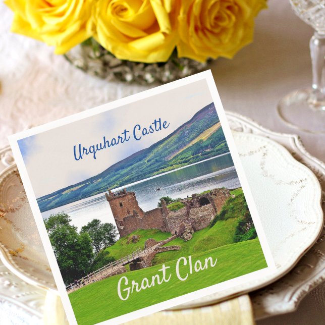 Scottish Grant Clan-Urquhart Castle Napkins Serviette (Von Creator hochgeladen)