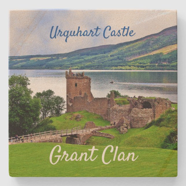 Scottish Grant Clan Urquhart Castle Stone Unterset Steinuntersetzer (Vorderseite)
