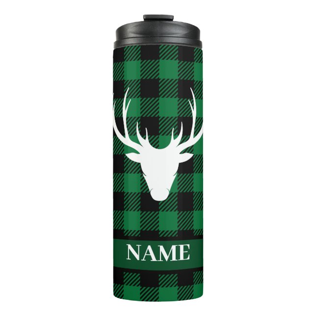 Scottish Green Buffalo Kariert Tartan Thermosbecher (Vorderseite)