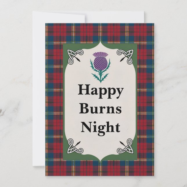Scottish Happy Burns Night Greetings Feiertagskarte (Vorderseite)