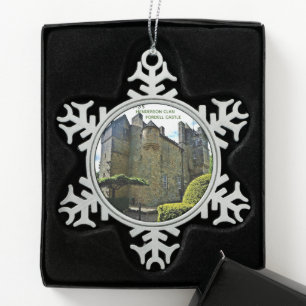 Scottish Henderson Clans Fordell Castle Schneeflocken Zinn-Ornament