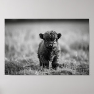 Scottish Highland Calf Baby Cow Poster