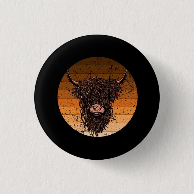 Scottish Highland Cattle Button (Vorderseite)
