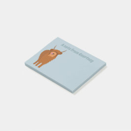 Scottish Highland Cattle Cow Graphic Personalisier Post-it Klebezettel