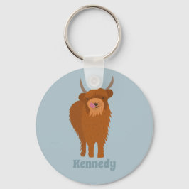 Scottish Highland Cattle Cow Graphic Personalisier Schlüsselanhänger