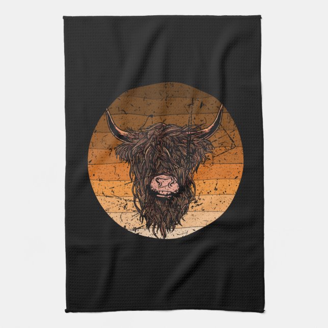 Scottish Highland Cattle Geschirrtuch (Vertikal)