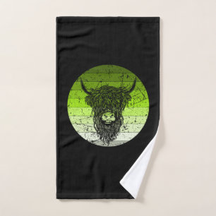 Scottish Highland Cattle Retro Handtuch
