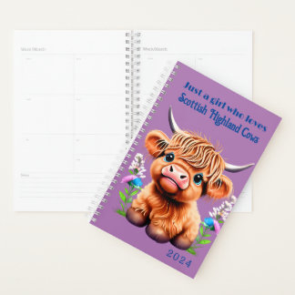 Scottish Highland Cow 2024 Planner Planer