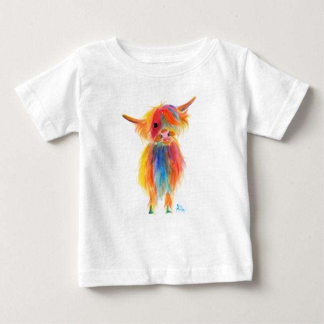 Scottish Highland Cow ' ANGEL ' von Shirley MacArt Baby T-shirt (Vorderseite)