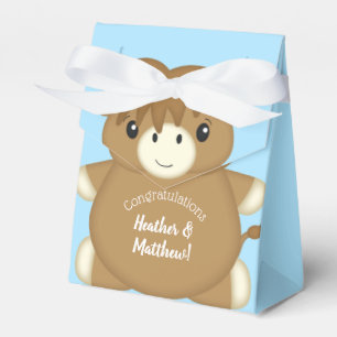 Scottish Highland Cow Baby Shower Blue Geschenkschachtel