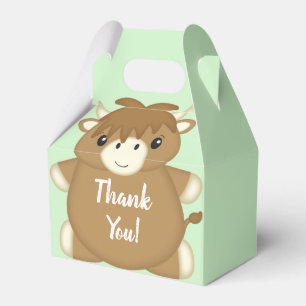 Scottish Highland Cow Baby Shower Green Geschenkschachtel