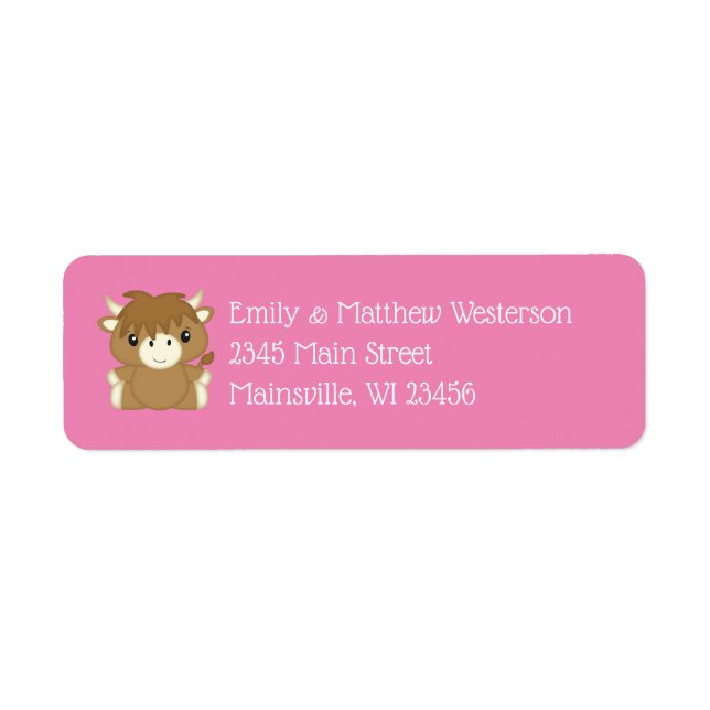 Scottish Highland Cow Baby Shower Pink (Vorne)