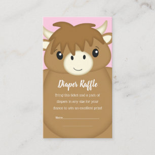 Scottish Highland Cow Baby Shower Pink Begleitkarte