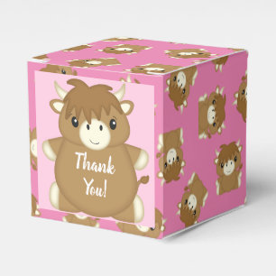 Scottish Highland Cow Baby Shower Pink Geschenkschachtel