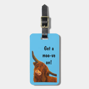 Scottish Highland Cow Bag Tag Gepäckanhänger
