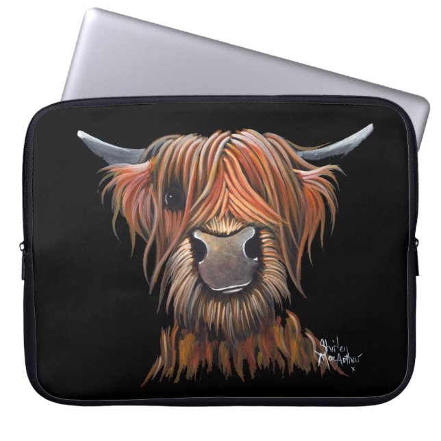 Scottish Highland Cow 'BRUCE' Laptop Sleeve (Vorderseite)