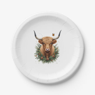 Scottish Highland Cow Cattle Hairy Cow Christmas W Pappteller