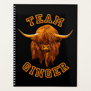 Scottish Highland Cow Celebrates Team Ginger Planer