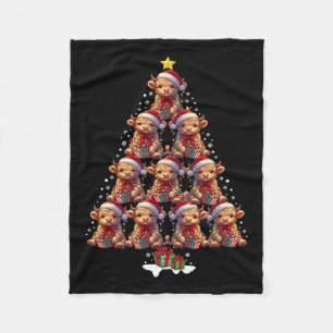 Scottish Highland Cow Christmas Tree Lights Xmas C Fleecedecke