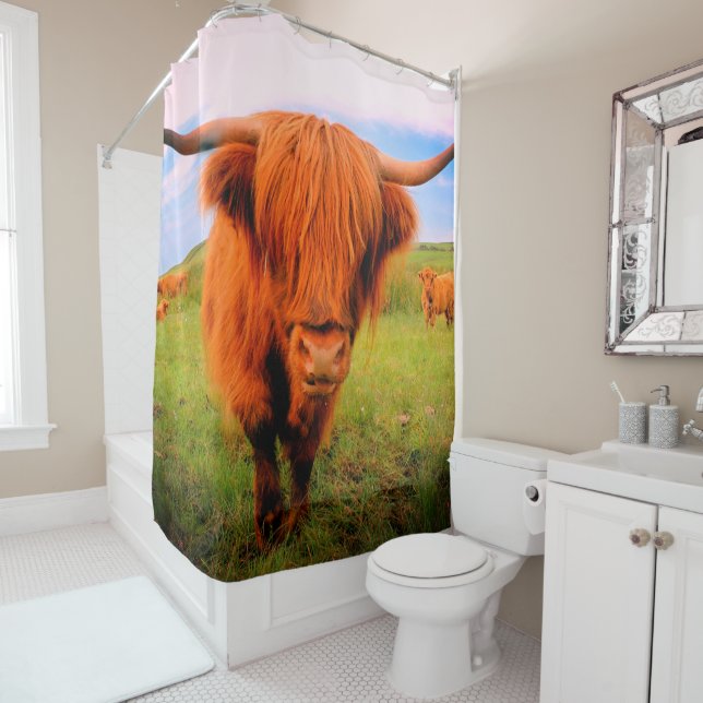 Scottish Highland Cow Duschvorhang (Beispiel)