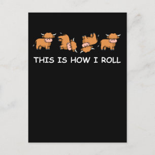 Scottish Highland Cow Gift This Is How I Roll Postkarte