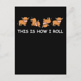 Scottish Highland Cow Gift This Is How I Roll Postkarte