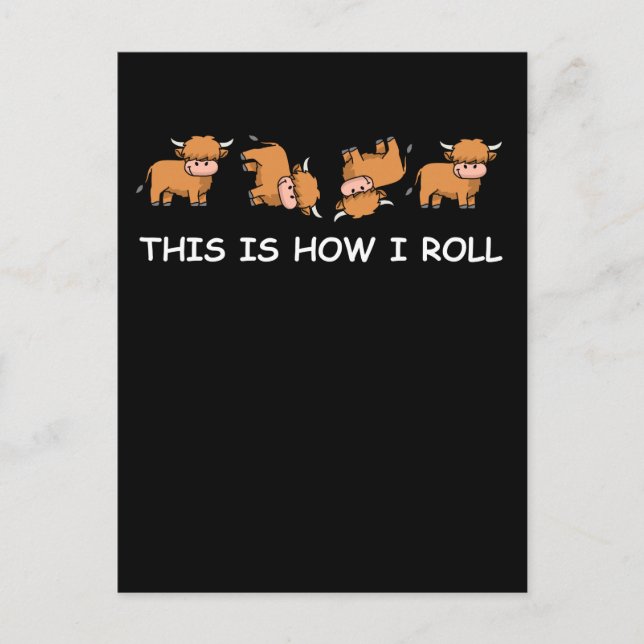 Scottish Highland Cow Gift This Is How I Roll Postkarte (Vorderseite)