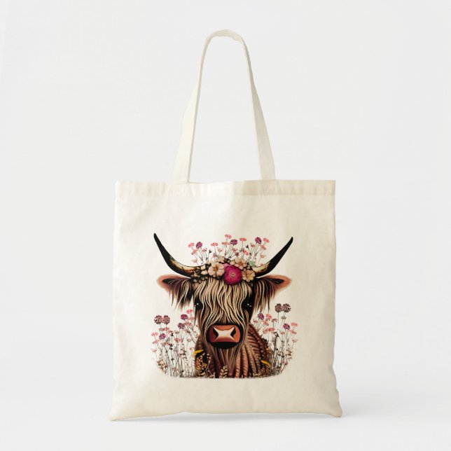 Scottish Highland Cow Grocery Tasche | Meldebogen (Vorne)