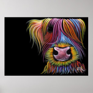 Scottish Highland Cow ' MacKENZIE ' von Shirley Ma Poster