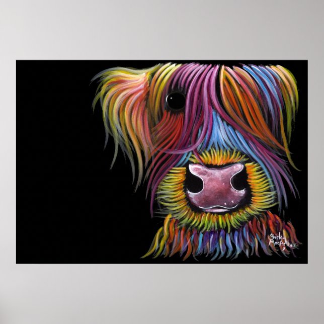 Scottish Highland Cow ' MacKENZIE ' von Shirley Ma Poster (Vorne)