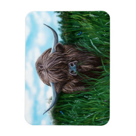 Scottish Highland Cow Painting Magnet