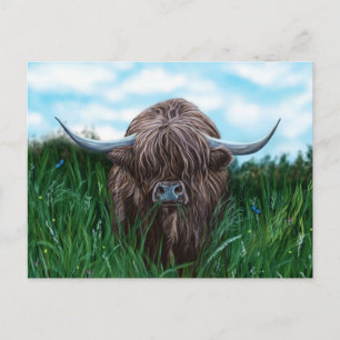 Scottish Highland Cow Painting Postkarte