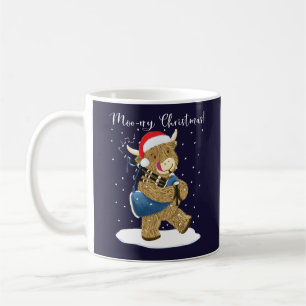 Scottish Highland Cow Plays Christmas Bagpipe Kaffeetasse