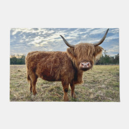 Scottish Highland Cow Portrait Farmhouse Fußmatte