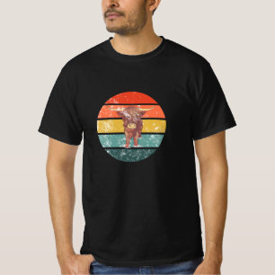 Scottish Highland Cow Retro T-Shirt