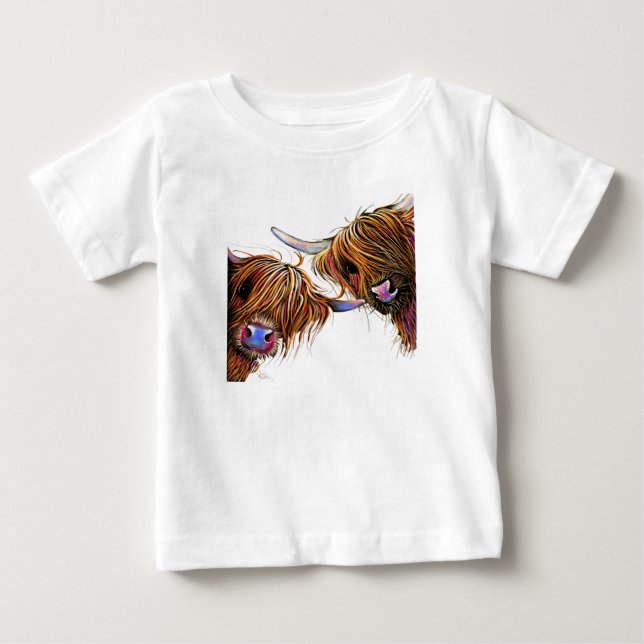 Scottish Highland Cow ‘ S&N’ by Shirley MacArthur  Baby T-shirt (Vorderseite)