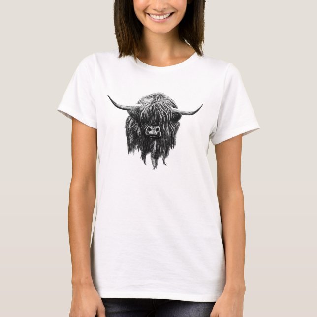 Scottish Highland Cow T-Shirt (Vorderseite)