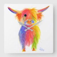 Scottish Highland Cow ' TOTTIS ' Wall Clock