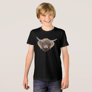 Scottish Highland Cow Wee Charlie Fluffy Ears Tri-Blend Shirt