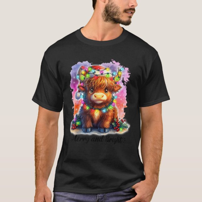Scottish Highland Cow Weihnachten Weihnachten Weih T-Shirt (Vorderseite)