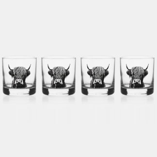Scottish Highland Cow Whiskey Glasses Whiskyglas